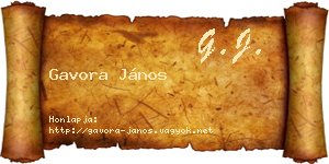 Gavora János névjegykártya